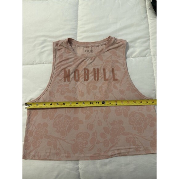 NoBull Cropped Muscle Tank Top Shirt Women’s Large Pink Floral CrossFit Gym New - Picture 6 of 7